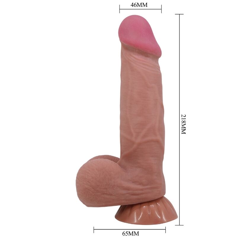 PRETTY LOVE - DILDO REALISTA SERIE PIEL DESLIZANTE CON VENTOSA DESLIZANTE PIEL MARRÓN 21,8 CM