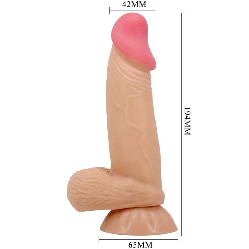 PRETTY LOVE - DILDO REALISTA SERIE PIEL DESLIZANTE CON VENTOSA DESLIZANTE 19,4 CM