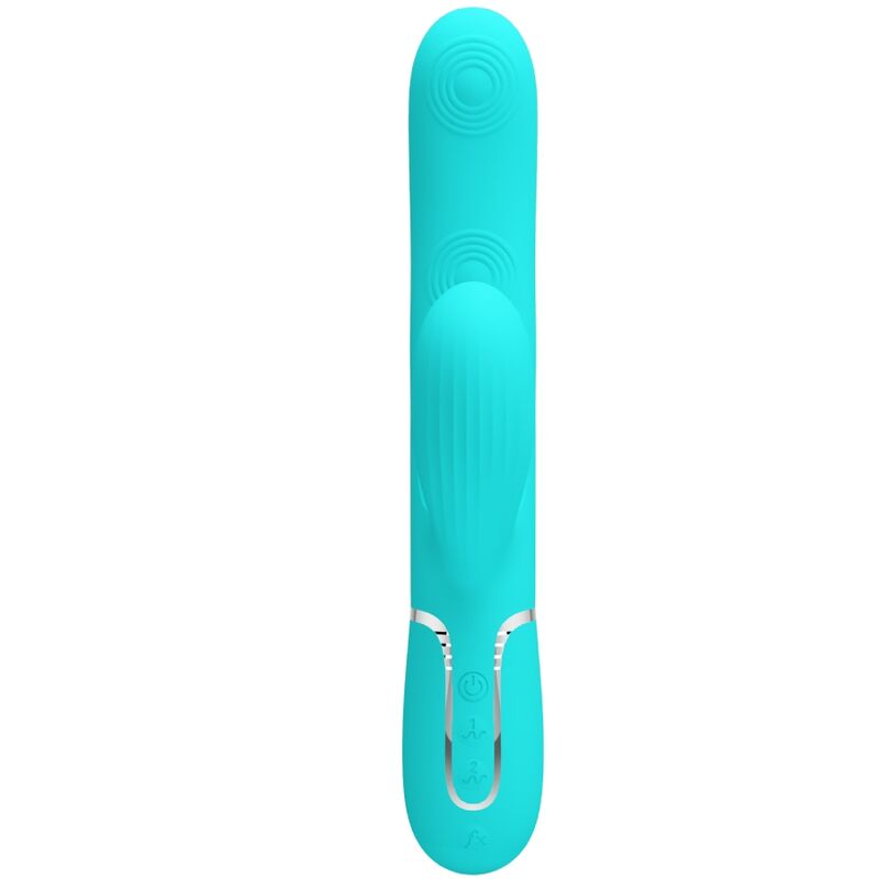 PRETTY LOVE - VIBRADOR MULTIFUNCIÓN 3 EN 1 PERLITA PUNTO G VERDE AGUA