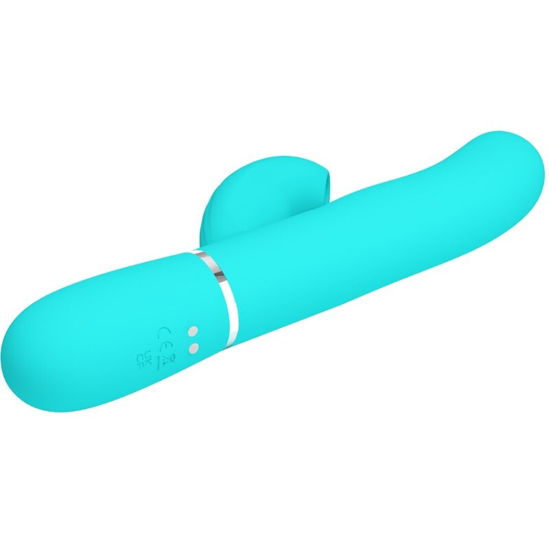 PRETTY LOVE - VIBRADOR MULTIFUNCIÓN 3 EN 1 PERLITA PUNTO G VERDE AGUA