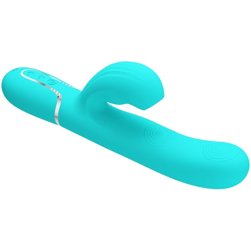 PRETTY LOVE - VIBRADOR MULTIFUNCIÓN 3 EN 1 PERLITA PUNTO G VERDE AGUA