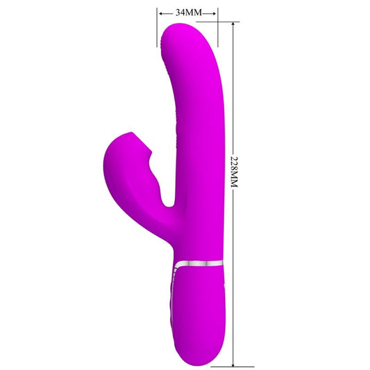PRETTY LOVE - VIBRADOR PERLITA MULTIFUNCIÓN 3 EN 1 PUNTO G VIOLETA