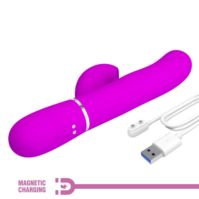 PRETTY LOVE - VIBRADOR PERLITA MULTIFUNCIÓN 3 EN 1 PUNTO G VIOLETA