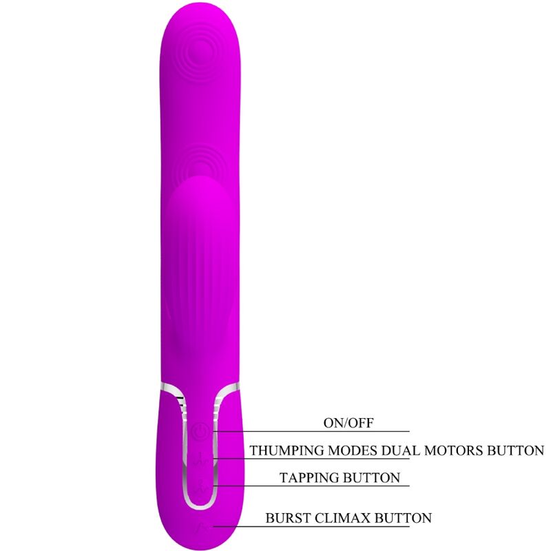 PRETTY LOVE - VIBRADOR PERLITA MULTIFUNCIÓN 3 EN 1 PUNTO G VIOLETA
