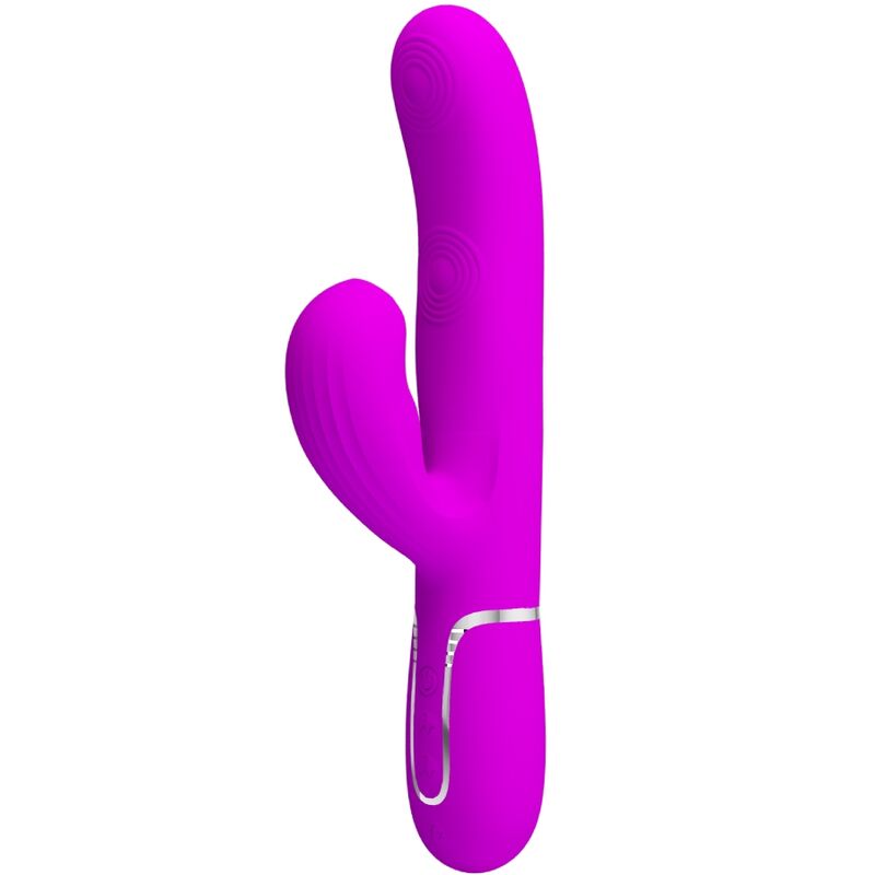 PRETTY LOVE - VIBRADOR PERLITA MULTIFUNCIÓN 3 EN 1 PUNTO G VIOLETA