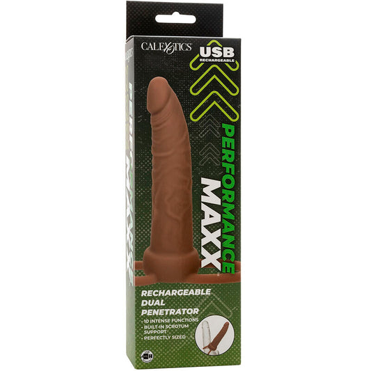 CALEXOTICS - PERFORMANCE MAXX RECARGABLE DOBLE PENETRADOR PIEL MARRÓN