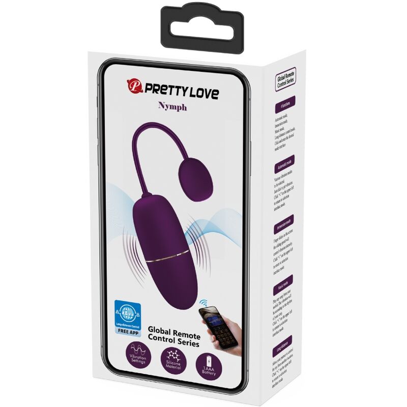 PRETTY LOVE - HUEVO VIBRADOR NINFA CONTROLADO POR APLICACIÓN LILA