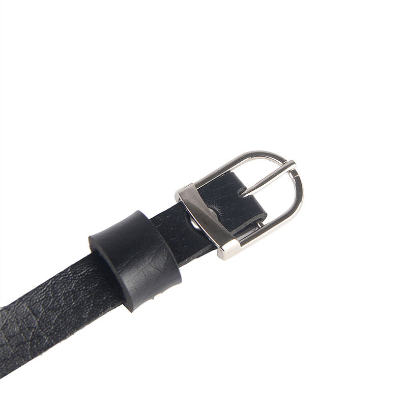 SUBBLIME - ARNÉS DE PECHO CADENAS DE CUERO NEGRO TALLA ÚNICA