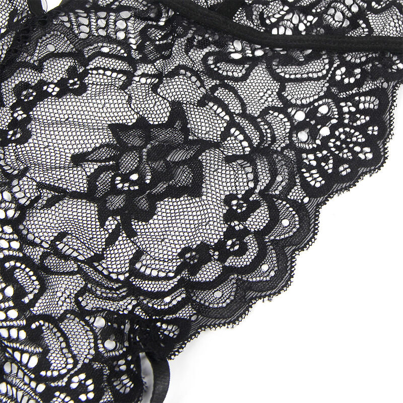 SUBBLIME - DISFRAZ DE POLICÍA CON CUERPO DE ENCAJE NEGRO L/XL