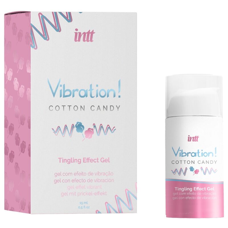 INTT - GEL VIBRATEUR LIQUIDE À LA BARBE À PAPA, STIMULANT INTIME PUISSANT 15 ML