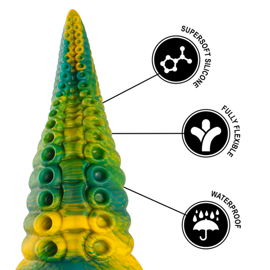 ÉPICO - DILDO DE TENTÁCULOS VERDES CETUS DE GRAN TAMAÑO