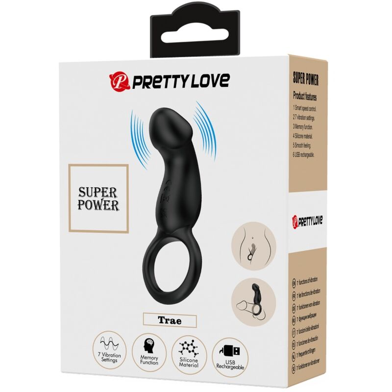 PRETTY LOVE - ANILLO Y VIBRADOR TRAE NEGRO