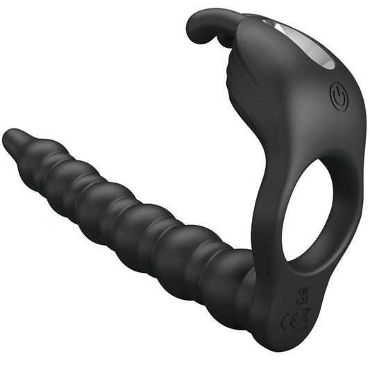 PRETTY LOVE - ANILLO PARA EL PENE BLACKNEY CON TAPÓN VIBRADOR NEGRO