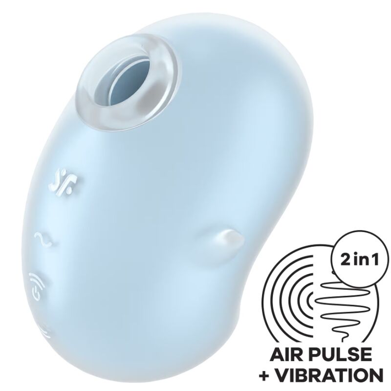 SATISFYER - CUTIE GHOST VIBRADOR DE APLICACIÓN AZUL CLARO