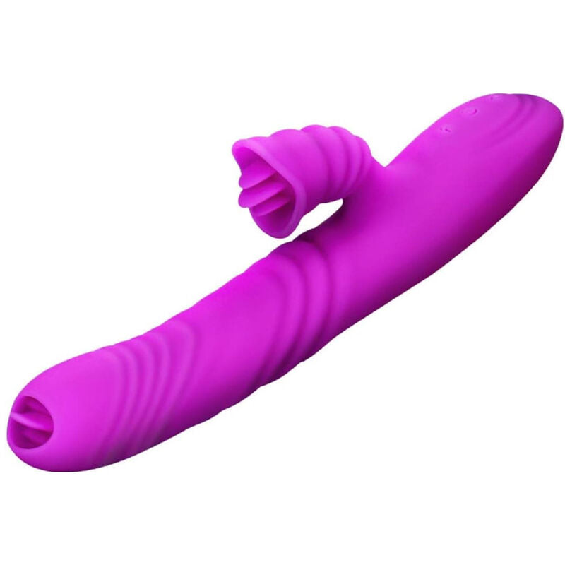 ARMONY - ANGELIA VIBRADOR MULTIFUNCIÓN DOBLE LENGUA VIOLETA EFECTO CALOR