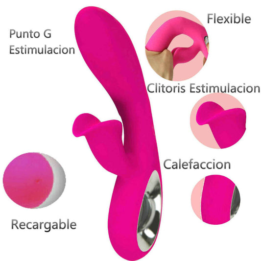ARMONY - VIBRATEUR DARO ET STIMULATEUR À ANNEAU DE TIRAGE FUCHSIA