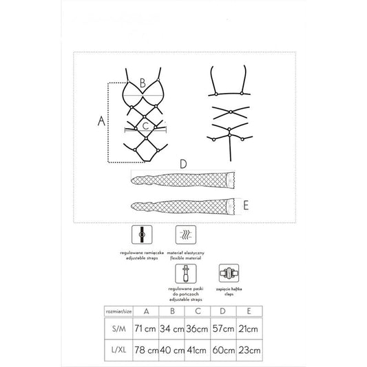 LIVCO CORSETTI FASHION - THIARA LC 20213 CONJUNTO BODY + MEDIAS ROJO L/XL