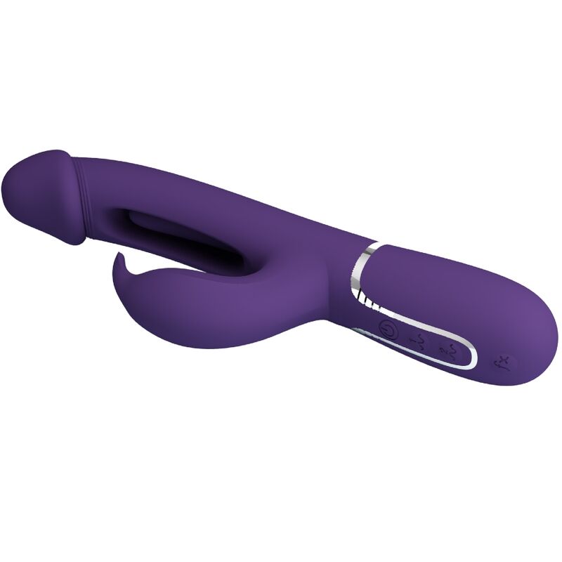 PRETTY LOVE - KAMPAS RABBIT VIBRATEUR MULTIFONCTION 3 EN 1 AVEC LANGUE VIOLET