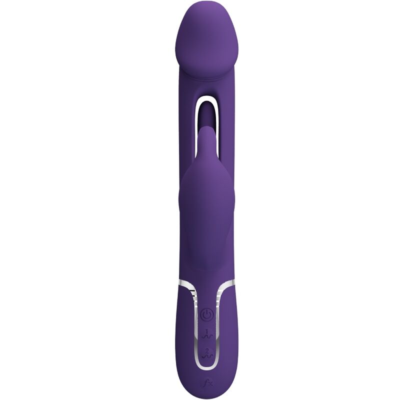 PRETTY LOVE - KAMPAS RABBIT VIBRATEUR MULTIFONCTION 3 EN 1 AVEC LANGUE VIOLET