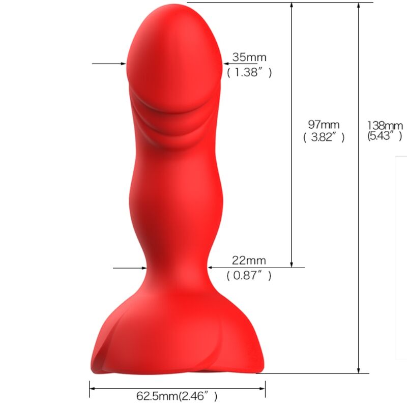 ARMONY - EXTREME A BLOOM ROSE VIBRADOR Y PLUG ANAL CONTROL REMOTO ROJO