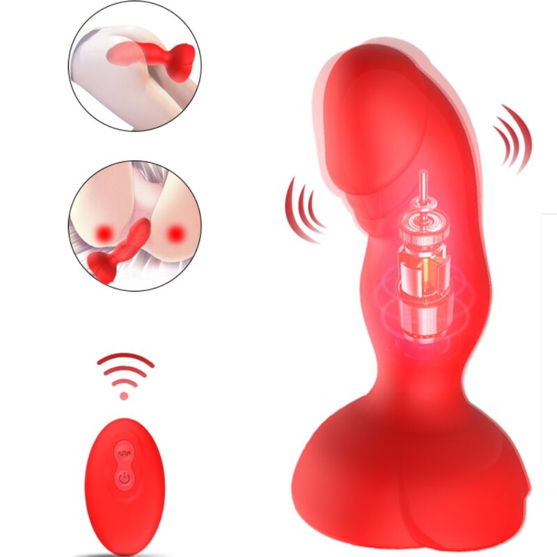 ARMONY - EXTREME A BLOOM ROSE VIBRADOR Y PLUG ANAL CONTROL REMOTO ROJO