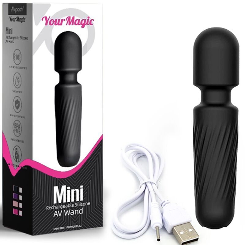 ARMONY - TU MASAJEADOR Y VIBRADOR MÁGICO RECARGABLE 10 VIBRACIONES NEGRO
