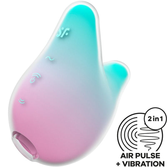 SATISFYER - ESTIMULADOR Y VIBRADOR MERMAID VIBES MENTA Y ROSA