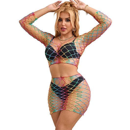 SUBBLIME - 952440 CONJUNTO DE 2 PIEZAS DE RED DE MANGA LARGA ARCOÍRIS TALLA ÚNICA