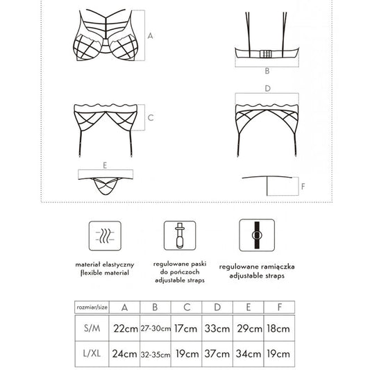 LIVCO CORSETTI FASHION - SOLEDAD LC 20217 SUJETADOR + PANTY + LIGUERO L/XL