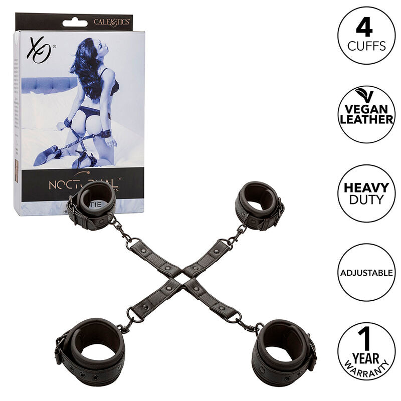 CALEXOTICS - CONECTOR NOCTURNAL HOG TIE CUERO AJUSTABLE NEGRO