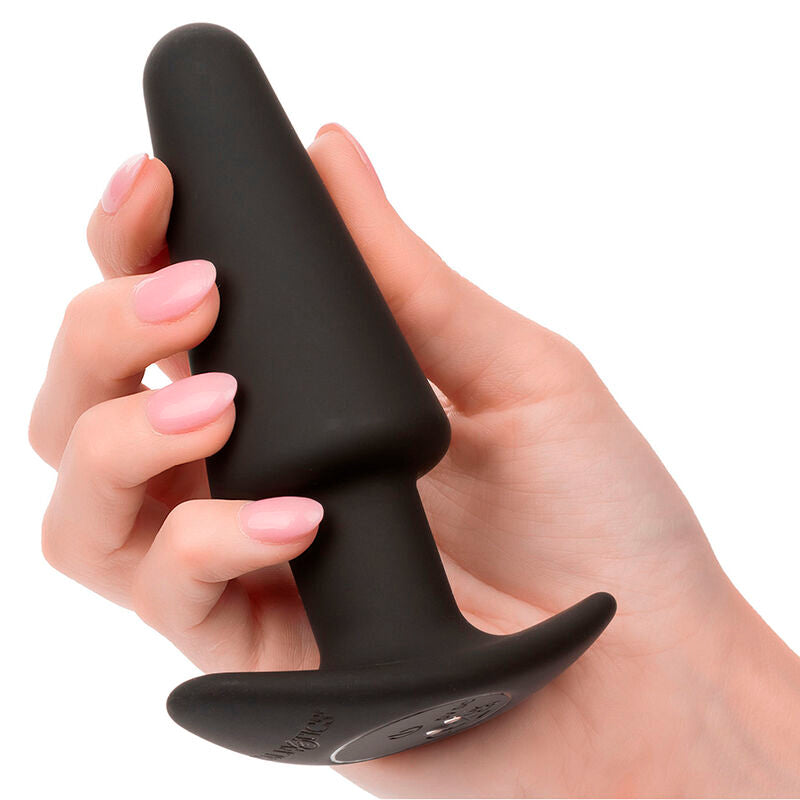 CALEXOTICS - PLUG ANAL CÓNICO ROCK BOTTOM 10 VIBRACIONES SILICONA NEGRO