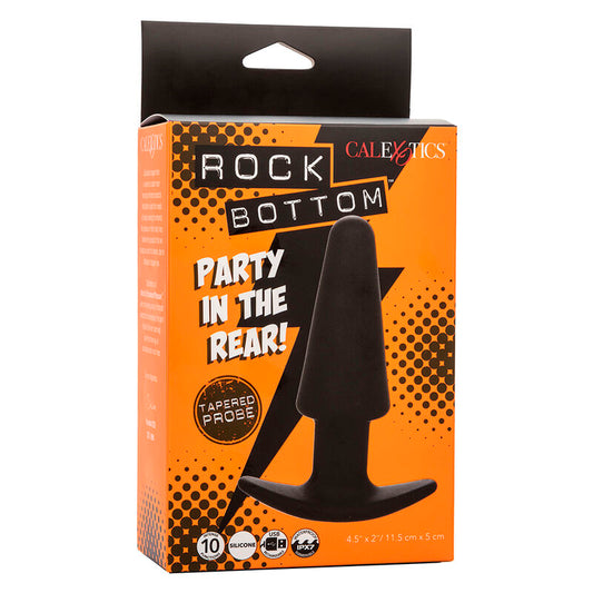 CALEXOTICS - PLUG ANAL CÓNICO ROCK BOTTOM 10 VIBRACIONES SILICONA NEGRO
