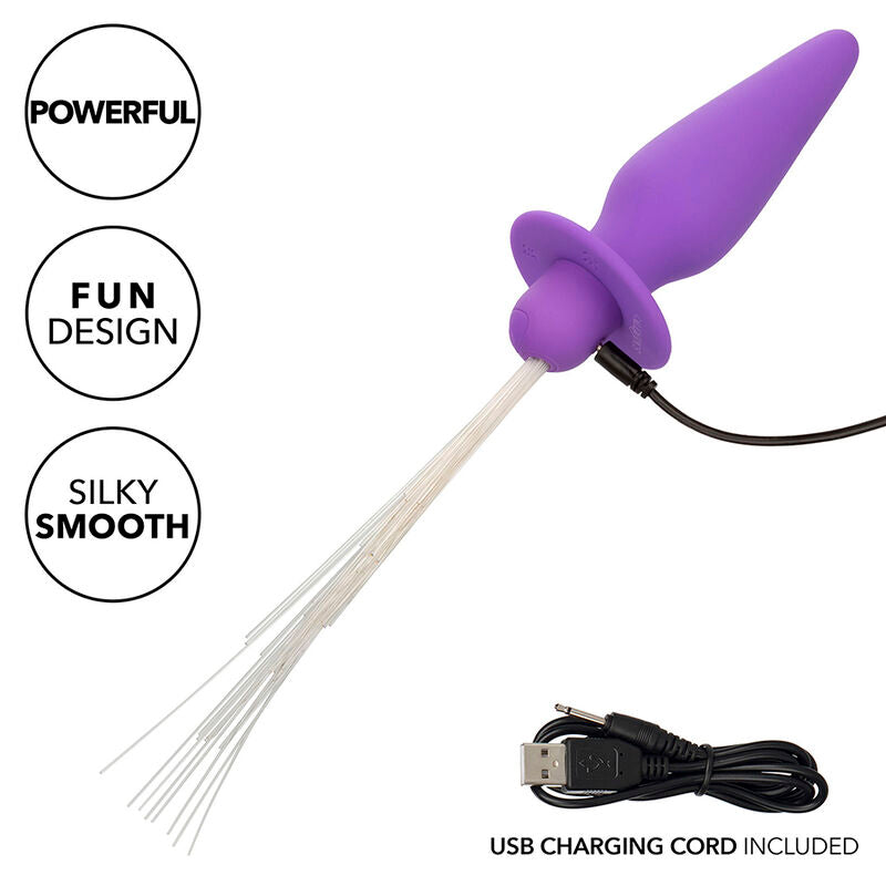 CALEXOTICS - PLUG ANAL ILUMINADO SOUTHERN LIGHTS 10 VIBRACIONES SILICONA MORADO