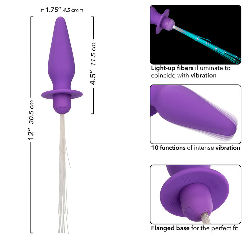 CALEXOTICS - PLUG ANAL ILUMINADO SOUTHERN LIGHTS 10 VIBRACIONES SILICONA MORADO