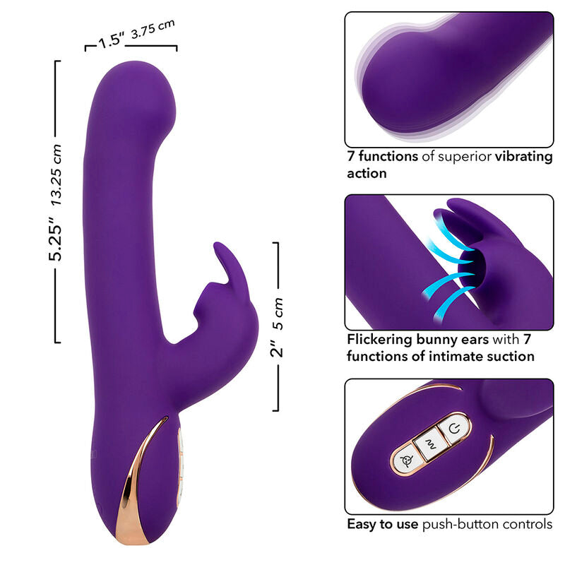 CALEXOTICS - VIBRADOR Y ESTIMULADOR JACK RABBIT 7 VIBRACIONES Y MODO SUCCIÓN AZUL
