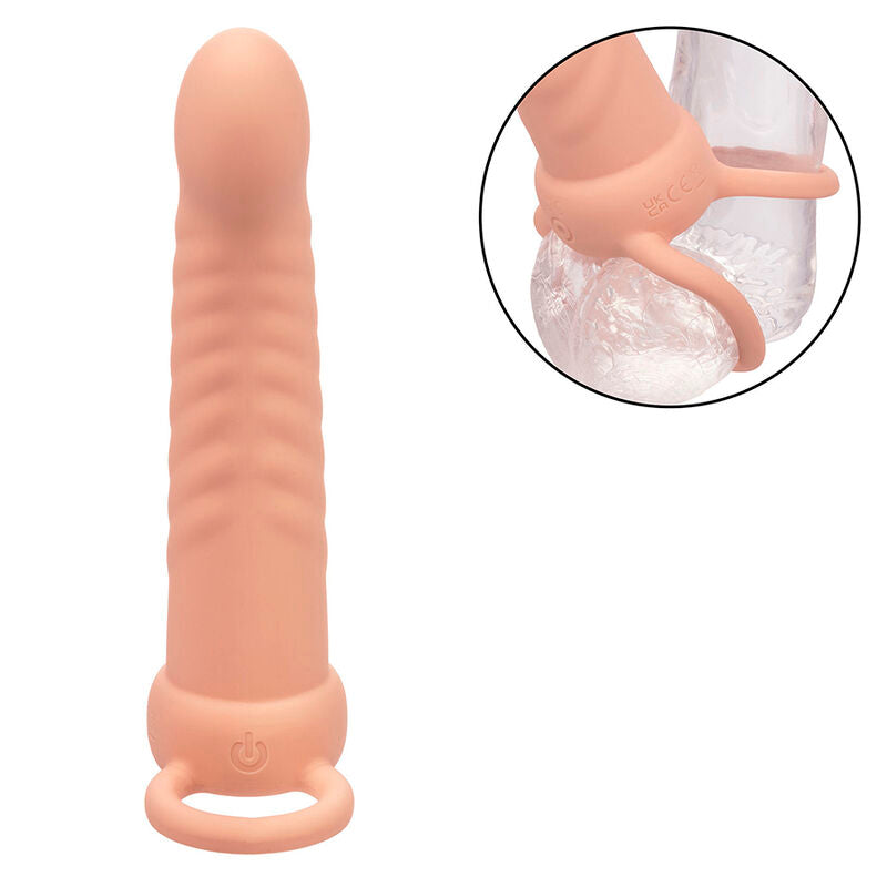 CALEXOTICS - MAXX RIBBED DOBLE PENETRADOR 10 VIBRACIONES CARNE