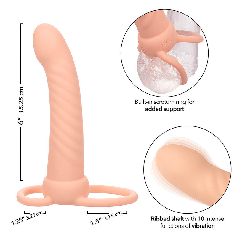 CALEXOTICS - MAXX RIBBED DOBLE PENETRADOR 10 VIBRACIONES CARNE