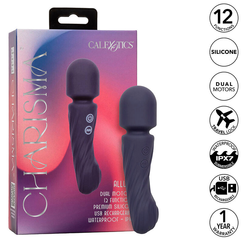 CALEXOTICS - MASAJEADOR CHARISMA ALLURE DOBLE MOTOR 12 FUNCIONES 17,25 CM X 4,5 CM MORADO