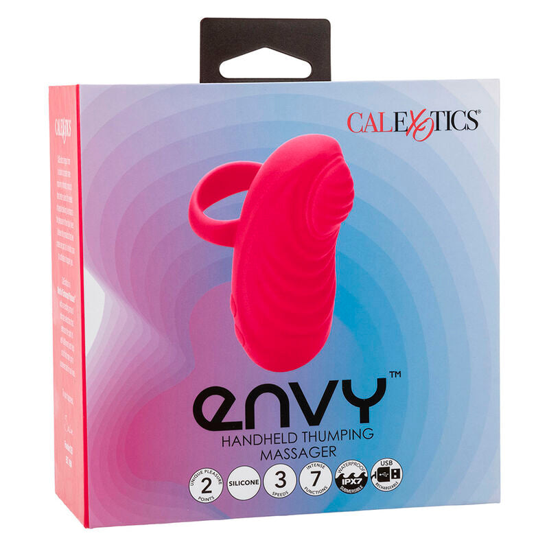 CALEXOTICS - MASAJEADOR DE MANO ENVY CON BOLA RODANTE, 7 VIBRACIONES, ROSA
