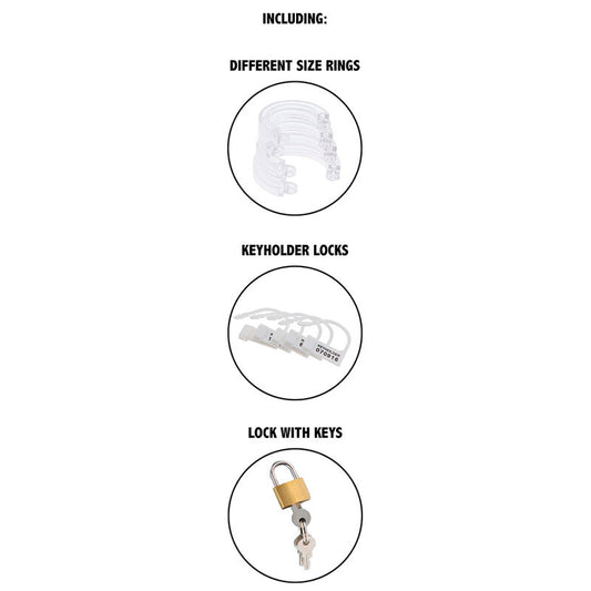 DESEO OCULTO - JAULA DE CASTIDAD EXTREMA PARA EL PENE DE ACRÍLICO AJUSTABLE TRANSPARENTE