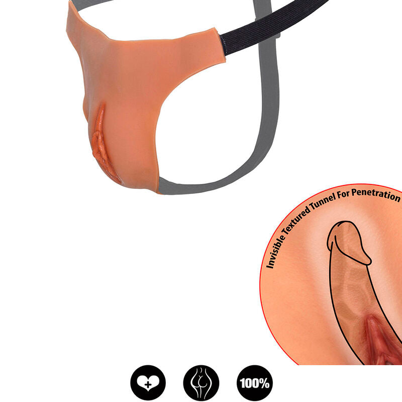 DESEO OCULTO - ALTER EGO TANGA VAGINA ABIERTA AJUSTABLE CARNE