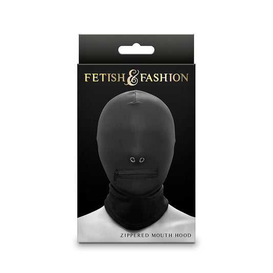 NOVEDADES NS - FETICHE Y MODA CAPUCHA CON CREMALLERA CERRADA DE NYLON NEGRO