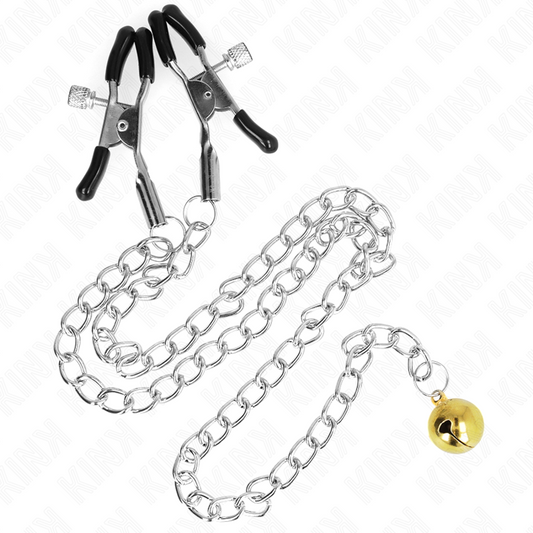 KINK - PINZAS DE PEZONES DE CADENA CON CAMPANA 30 CM