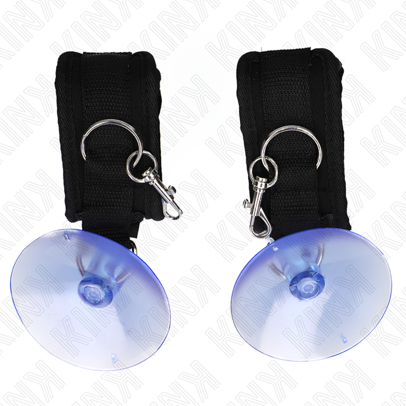 KINK - ATTACHES DE POIGNET À VENTOUSE NOIRES 29-40 CM X 5 CM