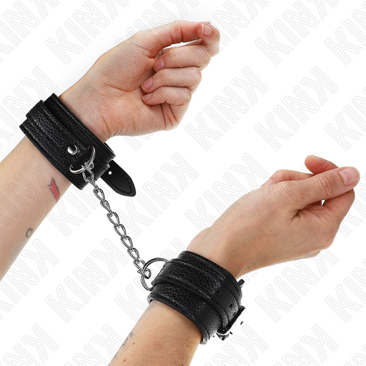 KINK - SUJECIONES DE MUÑECA CON ESTAMPADO DE SERPIENTE NEGRAS AJUSTABLES 20-28 CM X 5.4 CM