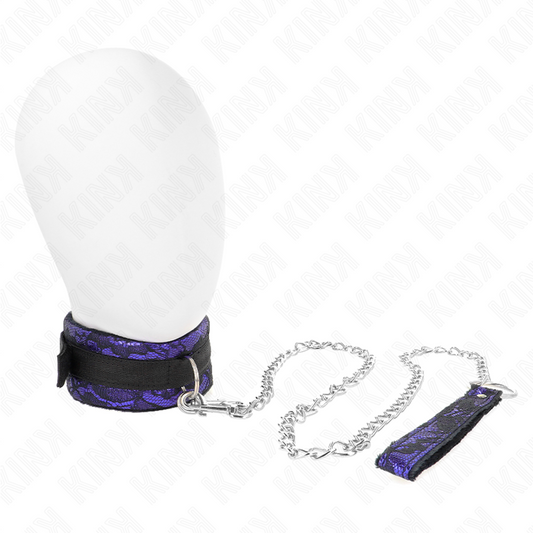KINK - COLLAR CORTO DE ENCAJE DE TERCIOPELO CON CINTURÓN 105 CM CON RIBETE DE NYLON 44 X 5,5 CM