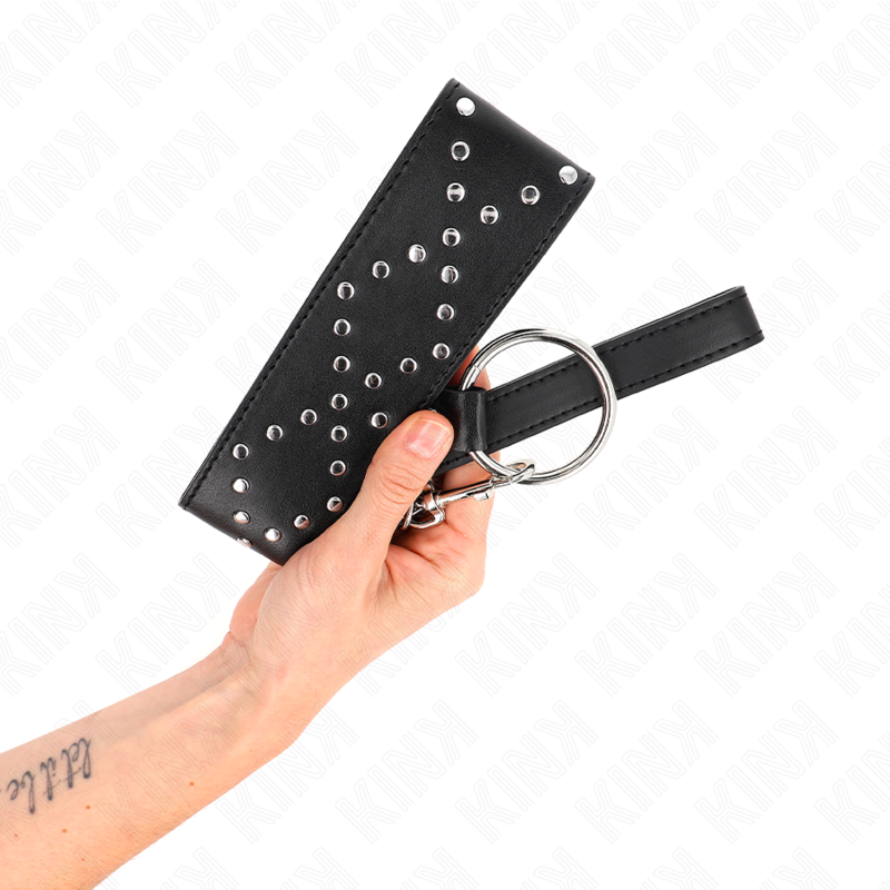 KINK - COLLAR 65 CM CON CORREA CON TACHUELAS DE PLATA MODELO 3 AJUSTABLE 36-43 CM X 5 CM