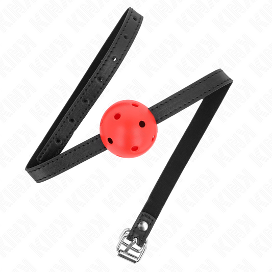 KINK - MORDAZA DE BOLA SIMPLICITY ROJA TRANSPIRABLE DE 4,5 CM 62 x 1,5 CM