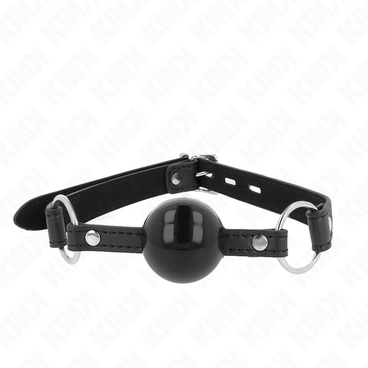 KINK - MORDAZA DE TPE CON BOLA DE 4 CM Y CIERRE NEGRO 60 x 2 CM