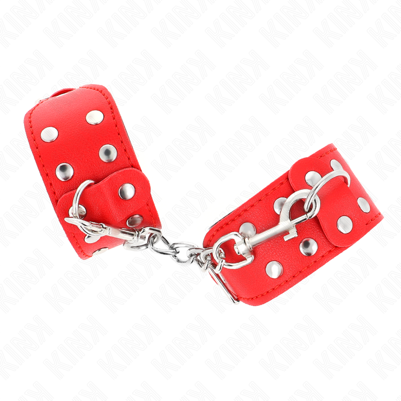 KINK - PULSERAS CON DOBLE LÍNEA DE TACHUELAS AJUSTABLES ROJAS